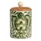 Hello Honey® 5" Green Botanical Design Stoneware Canister